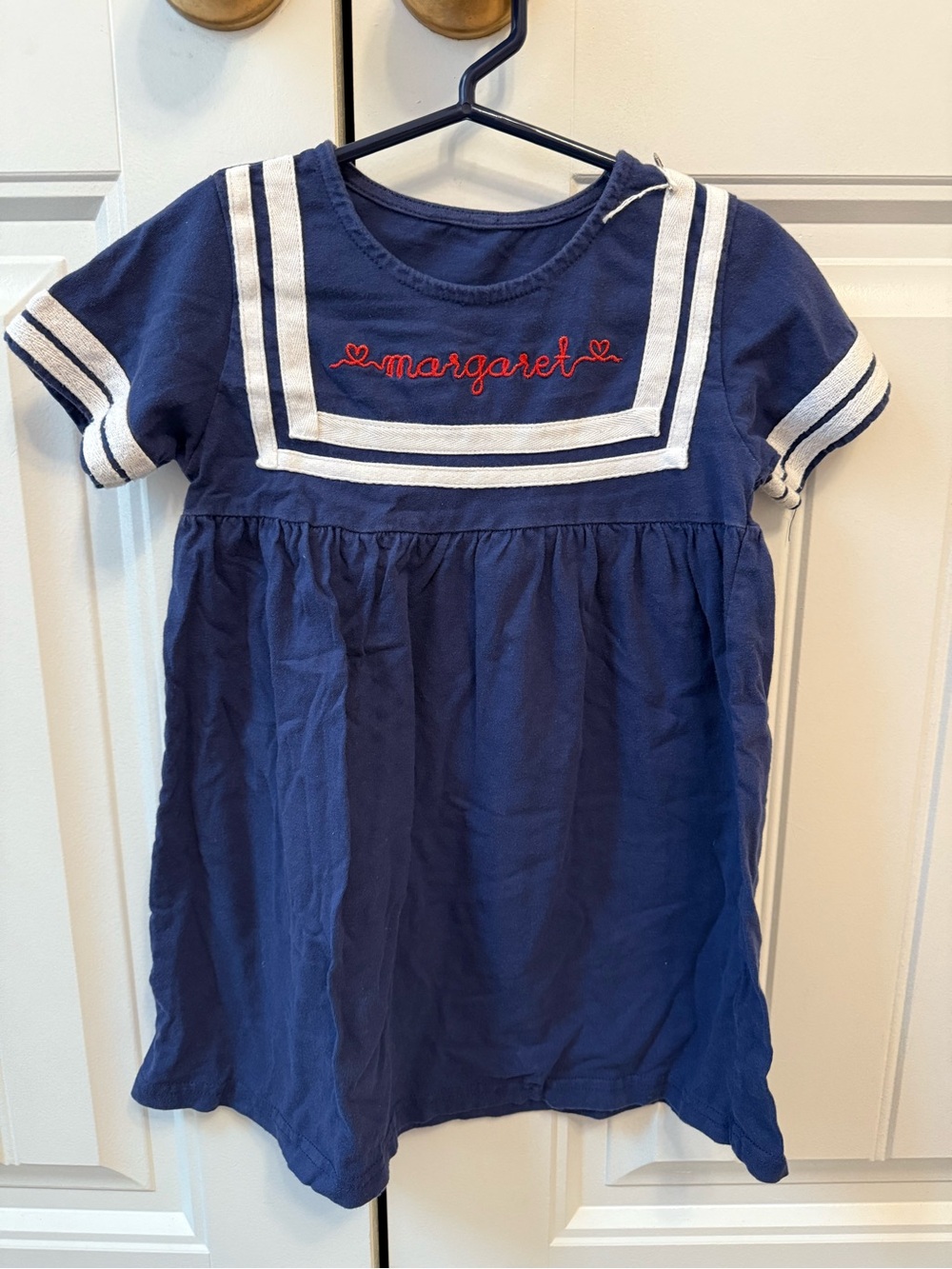 Margaret Navy Sailor-Style Girls' Dress Top